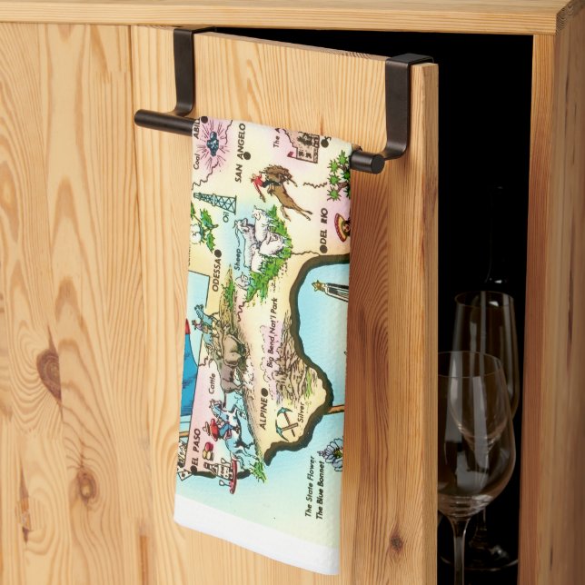 Linge De Cuisine Carte de Texas Salutation  (Pliage en tiers)
