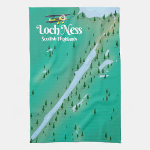 Linge De Cuisine Carte de voyage Loch Ness Scottish Highlands