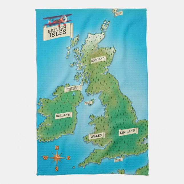 Linge De Cuisine Carte des îles britanniques (Vertical)