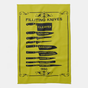 Linge De Cuisine Carte du couteau de filtration de poisson de cuisi