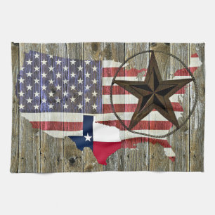 Linge De Cuisine Carte du drapeau de l'État de Texas Lone Star