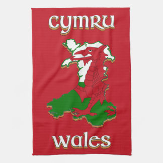 Linge De Cuisine Carte du drapeau du Pays de Galles Cymru