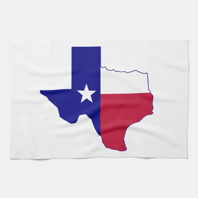 Linge De Cuisine Carte du drapeau du Texas (Horizontal)