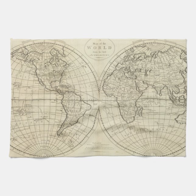 Linge De Cuisine Carte du monde 2 2 (Horizontal)