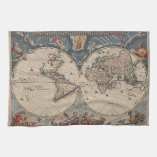 Linge De Cuisine Carte du monde antique : Art de la cartographie hi
