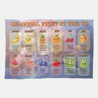 Linge De Cuisine Carte postale des fruits de saison aux États-Unis