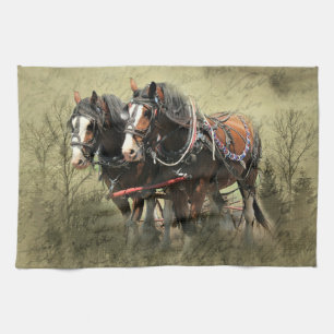 Linge De Cuisine Carte postale Patiné vintage Clydesdale