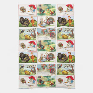 Linge De Cuisine Carte postale Vintage Bon thanksgiving Medley