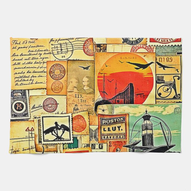 Linge De Cuisine Carte postale Vintage voyage (Horizontal)