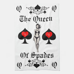 Linge De Cuisine Carte Tarot Queen of Spades Thunder_Cove