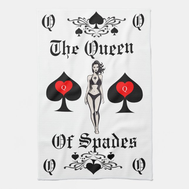 Linge De Cuisine Carte Tarot Queen of Spades Thunder_Cove (Vertical)