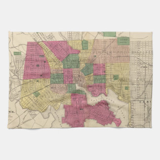 Linge De Cuisine Carte vintage de Baltimore (1873)