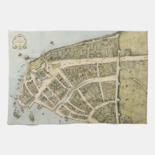Linge De Cuisine Carte vintage de New Amsterdam (1660)