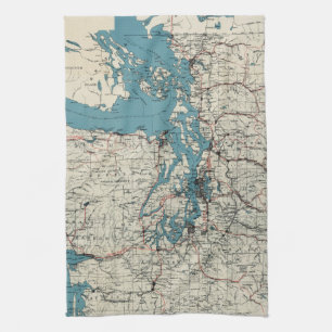 Linge De Cuisine Carte vintage de Puget Sound (1919)
