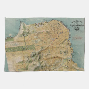 Linge De Cuisine Carte vintage de San Francisco (1915)