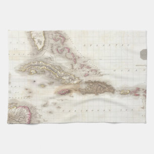 Linge De Cuisine Carte vintage des Caraïbe