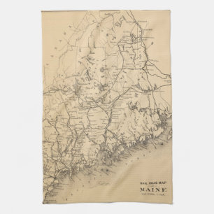 Linge De Cuisine Carte vintage du Maine (1894)