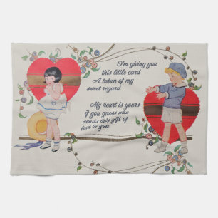 Linge De Cuisine Cartes de la Saint-Valentin Antiques Victoriennes 