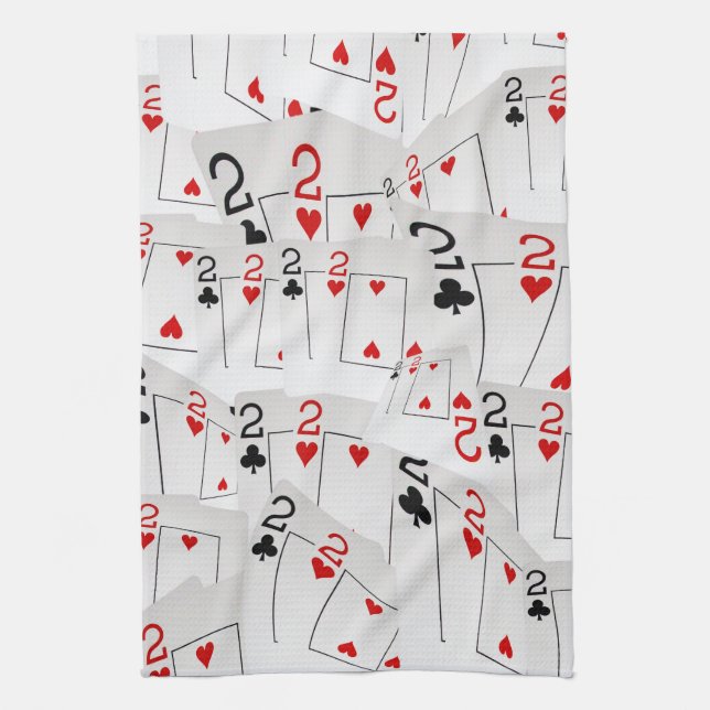 Linge De Cuisine Cartes De Poker Deux Couches, (Vertical)