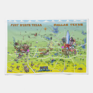 Linge De Cuisine Cartographie de Dallas Fort Worth