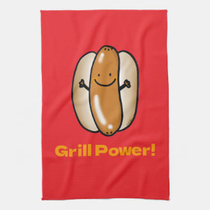 Linge De Cuisine Carton de chien chaud grillant