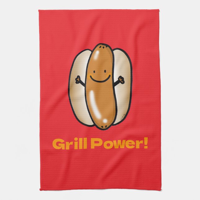 Linge De Cuisine Carton de chien chaud grillant (Vertical)