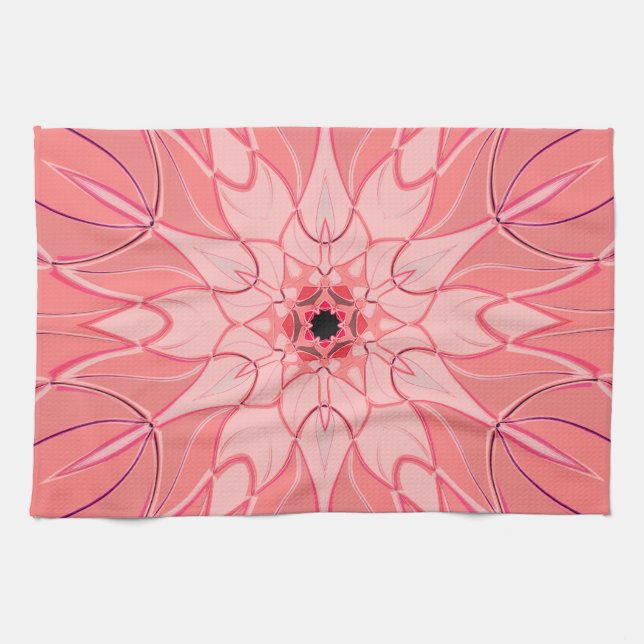Linge De Cuisine Carton Mandala Flower Pink (Horizontal)