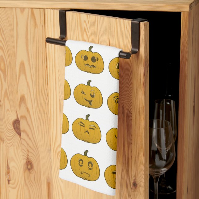 Linge De Cuisine Carvages vintages Citrouilles Halloween (Pliage en tiers)