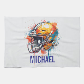 Linge De Cuisine Casque de football de motivation inspirante nom