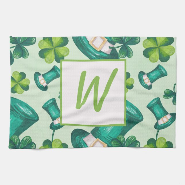 Linge De Cuisine Casquette de la Saint-Patrick et Clovers (Horizontal)