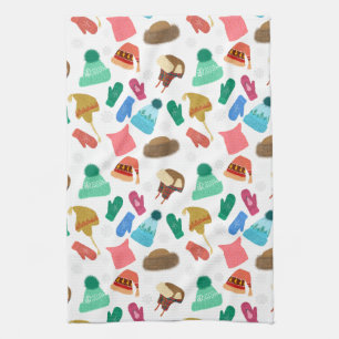 Linge De Cuisine Casquettes d'hiver et Mittens - dessiné à la mai