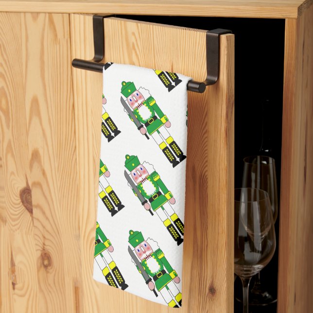 Linge De Cuisine Casse-Noisettes Verts de Noël (Pliage en tiers)
