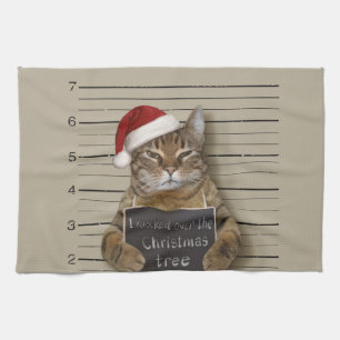 Linge De Cuisine Cat Christmas