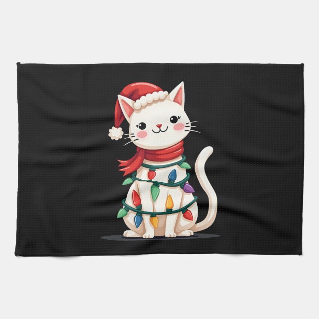 Linge De Cuisine Cat Christmas Tree Christmas (1) (Horizontal)