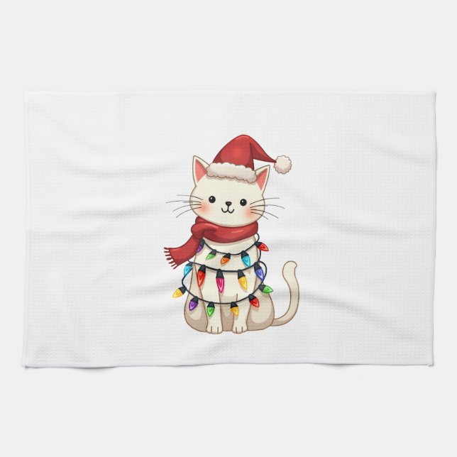 Linge De Cuisine Cat Christmas Tree Christmas (3) (Horizontal)