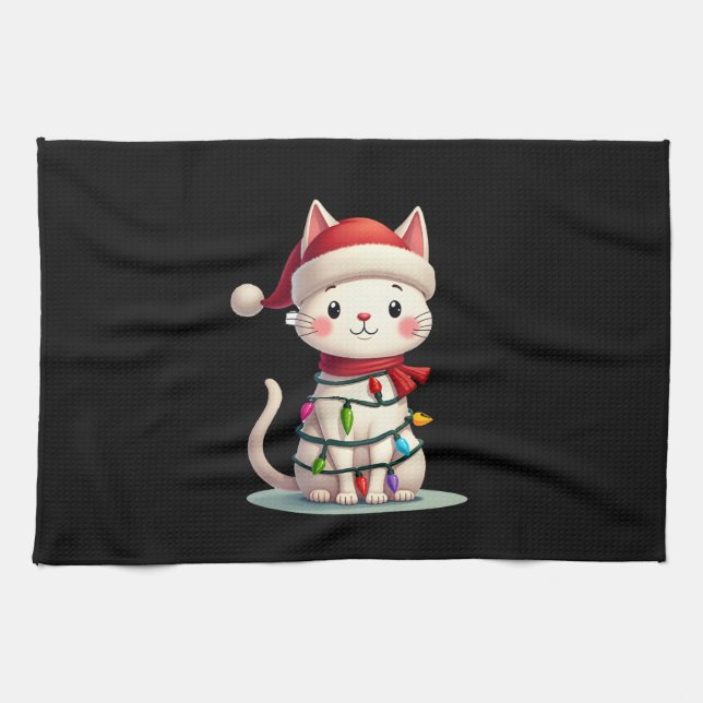 Linge De Cuisine Cat Christmas Tree Christmas (3) (Horizontal)