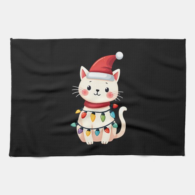 Linge De Cuisine Cat Christmas Tree Christmas (4) (Horizontal)