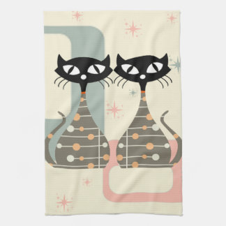 Linge De Cuisine Cat du milieu du siècle moderne