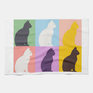 Linge De Cuisine Cat silhouette colorful