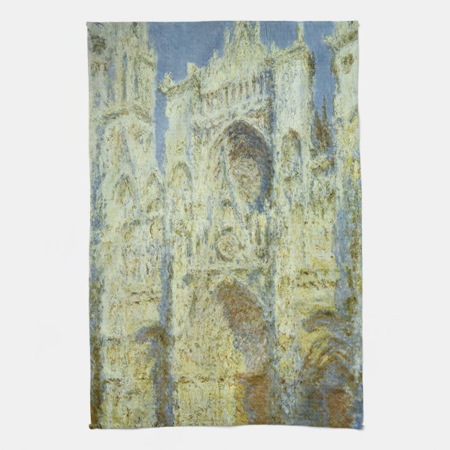 Linge De Cuisine Cathédrale de Rouen, façade ouest, soleil, Claude  (Vertical)