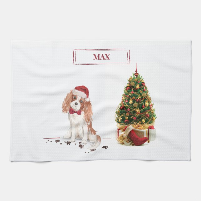 Linge De Cuisine Cavalier King Charles Spaniel Funny Christmas Chie (Horizontal)