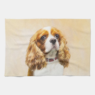 Linge De Cuisine Cavalier Le Roi Charles Spaniel Peinture originale