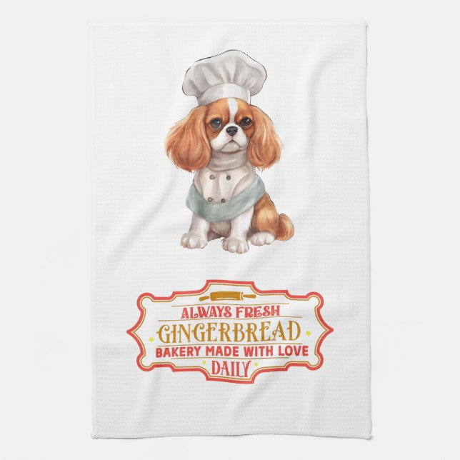 Linge De Cuisine Cavalier Roi Charles Spaniel Cuisson pain d'épices (Vertical)
