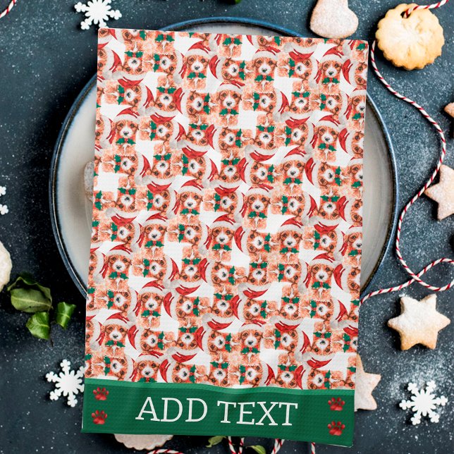 Linge De Cuisine Cavoodle Noël Chien (Créateur téléchargé)