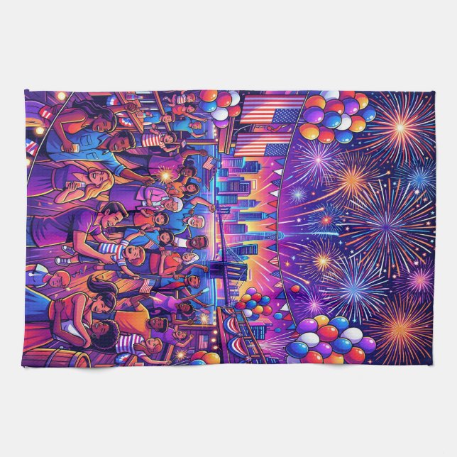 Linge De Cuisine Célébration de la fête de l'Indépendance du 4 juil (Horizontal)