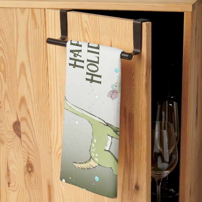 Linge De Cuisine Célébration de Noël Cerfs Verts Vacances Mignon (Pliage en tiers)