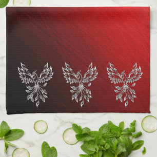 Linge De Cuisine Cendres noires rouges et Phénix