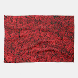 Linge De Cuisine Centaines de beaux roses rouges