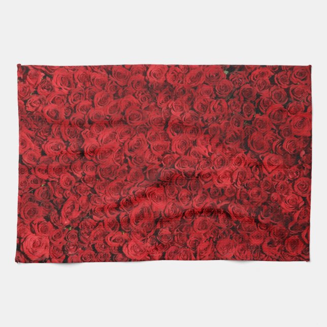 Linge De Cuisine Centaines de beaux roses rouges (Horizontal)