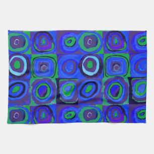 Linge De Cuisine Cercle Carré Kandinsky Farbstudie Blue Quadrate